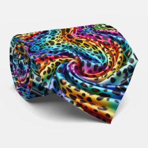Regenboog Luipaardprint Herenstrik Stropdas