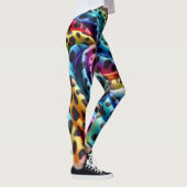 Regenboog Luipaardprint Leggings | Psychedelisch (Rechts)