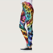 Regenboog Luipaardprint Leggings | Psychedelisch (Links)