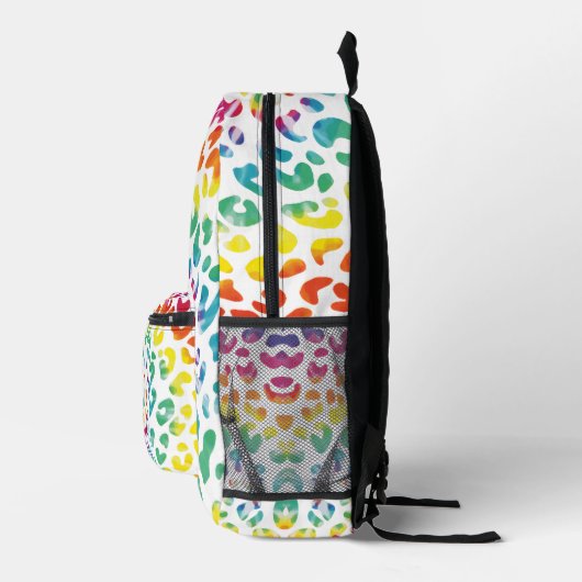 Regenboog luipaardvlekken bedrukte rugzak (Rechts)