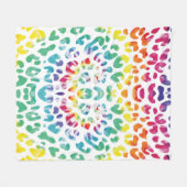 Regenboog luipaardvlekken fleece deken (Voorkant (Horizontaal))