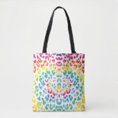 Regenboog luipaardvlekken tote bag (Voorkant)