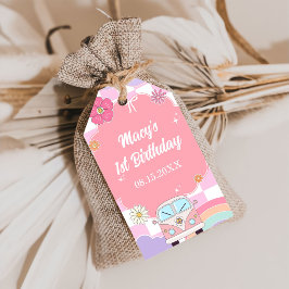 Regenboog Madelief Auto Cadeautag Cadeaulabel