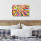 Regenboog Madeliefje Canvas Afdruk (Insitu (Slaapkamer))