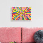 Regenboog Madeliefje Canvas Afdruk (Insitu (Woonkamer))