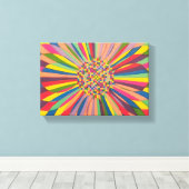 Regenboog Madeliefje Canvas Afdruk (Insitu (Houten vloer))