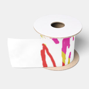 Regenboog Madeliefje Streep Design Satijnen Lint