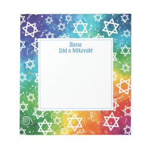 Regenboog Magen Star of David gepersonaliseerde mi Notitieblok