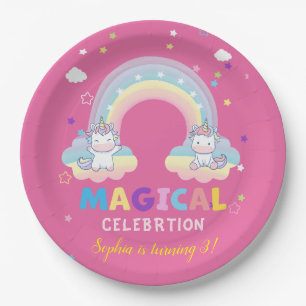 Regenboog Magisch Feestbord Papieren Bordje