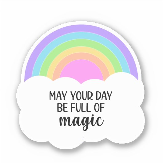 Regenboog Magische Dag Sticker (Voorkant)