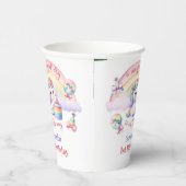 Regenboog Magische Eenhoorn Meisje 1e Verjaardagsf Papieren Bekers (Rechts)