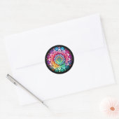 Regenboog Mandala / Bloem Ontwerp Ronde Sticker (Envelop)