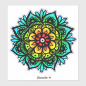 Regenboog Mandala Bloem Sticker (Vel)