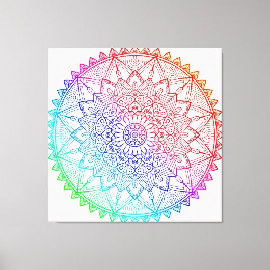 Regenboog Mandala Canvas Afdruk (Voorkant)