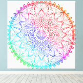 Regenboog Mandala Canvas Afdruk (Insitu (Houten vloer))