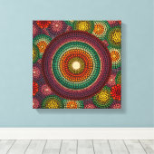 Regenboog Mandala Canvas Afdruk (Insitu (Houten vloer))