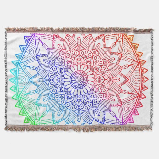 Regenboog Mandala Deken (Voorkant)