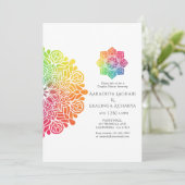 Regenboog Mandala Indiase Koppels Douche Kaart (Staand voorkant)