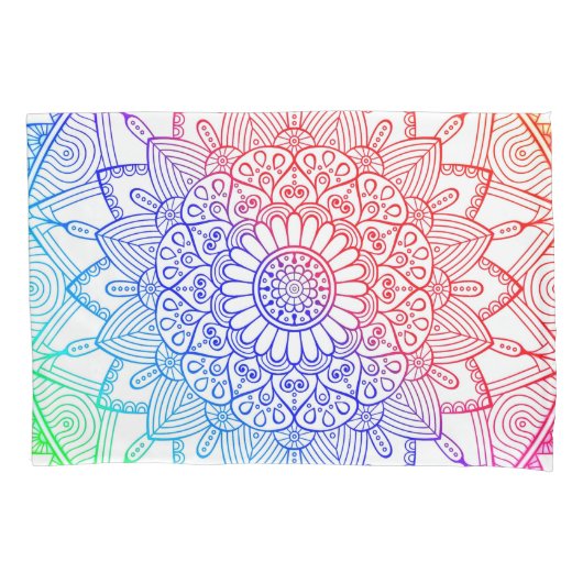 Regenboog Mandala Kussensloop (Voorkant)