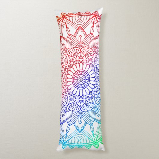 Regenboog Mandala Lichaamskussen (Achterkant (Verticaal))