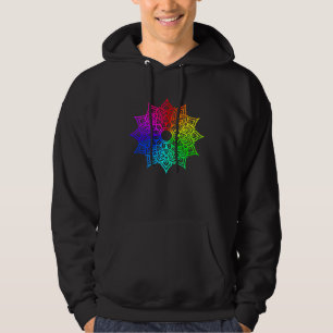Regenboog Mandala Lotus Bloem Heilige Geometrie Yo Hoodie