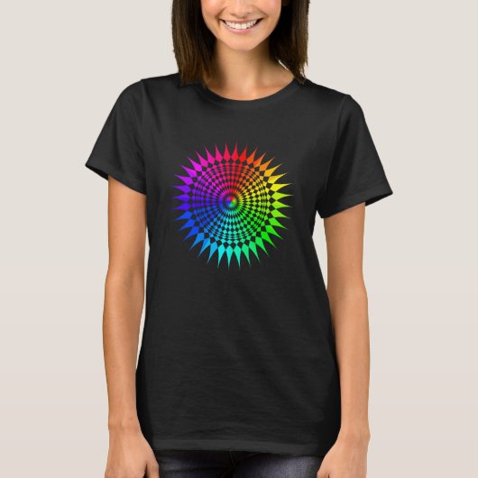 Regenboog Mandala Lotus Bloem Heilige Geometrie Yo T-shirt (Voorkant)