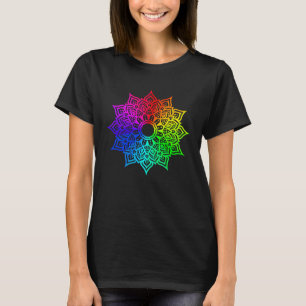Regenboog Mandala Lotus Bloem Heilige Geometrie Yo T-shirt