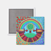 Regenboog Mandala Magneet (Voorkant / Achterkant)