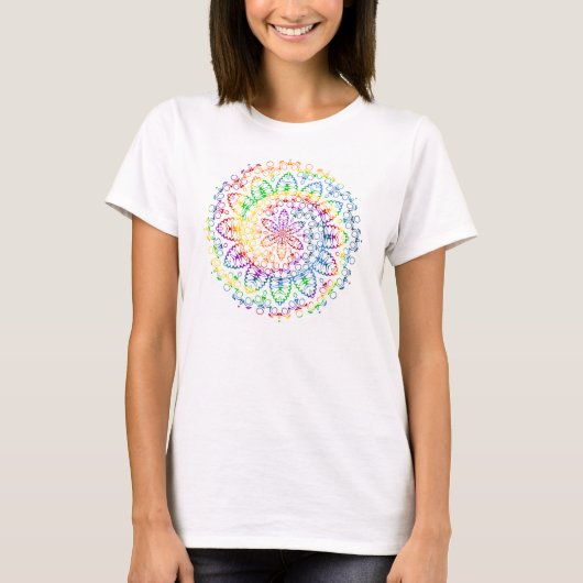 Regenboog Mandala Patroonontwerp T-shirt (Voorkant)