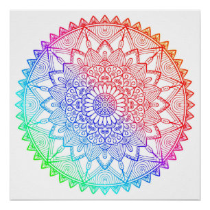 Regenboog Mandala Perfect Poster