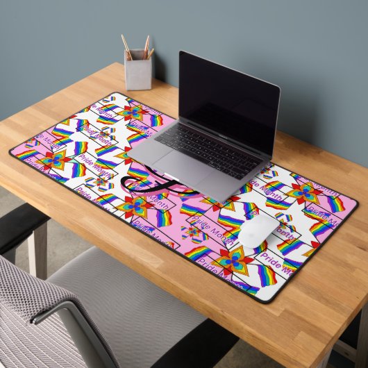 Regenboog Mandala Pride Monogram - Levendig Geomet Bureaumat (Kantoor 2)