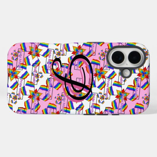 Regenboog Mandala Pride Monogram - Levendig Geomet Case-Mate iPhone Case (Achterkant (horizontaal))