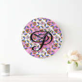 Regenboog Mandala Pride Monogram - Levendig Geomet Grote Klok (Huis)