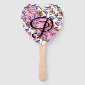 Regenboog Mandala Pride Monogram - Levendig Geomet Handwaaier (Voorkant)