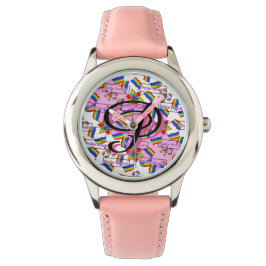 Regenboog Mandala Pride Monogram - Levendig Geomet Horloge