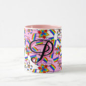 Regenboog Mandala Pride Monogram - Levendig Geomet Mok (Midden)