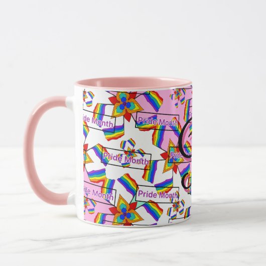 Regenboog Mandala Pride Monogram - Levendig Geomet Mok (Links)