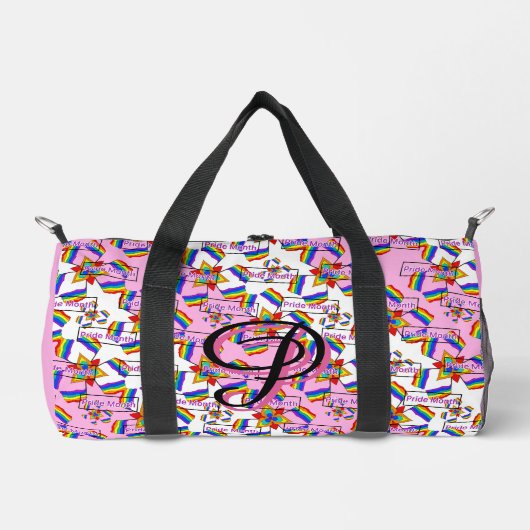 Regenboog Mandala Pride Monogram - Levendig Geomet Plunjezak (Voorkant)