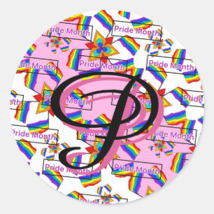 Regenboog Mandala Pride Monogram - Levendig Geomet Ronde Sticker