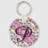 Regenboog Mandala Pride Monogram - Levendig Geomet Sleutelhanger (Voorkant)