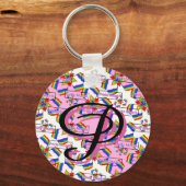 Regenboog Mandala Pride Monogram - Levendig Geomet Sleutelhanger (Voorkant)