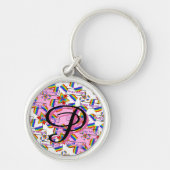 Regenboog Mandala Pride Monogram - Levendig Geomet Sleutelhanger (Voorkant)