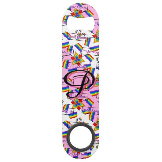 Regenboog Mandala Pride Monogram - Levendig Geomet Speed Flessenopener (Voorkant)
