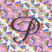 Regenboog Mandala Pride Monogram - Levendig Geomet Sticker (Voorkant)