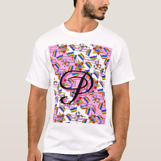 Regenboog Mandala Pride Monogram - Levendig Geomet T-shirt (Voorkant)