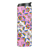 Regenboog Mandala Pride Monogram - Levendig Geomet Thermosbeker (Gedraaid links)