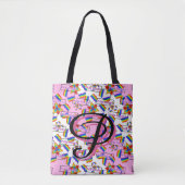 Regenboog Mandala Pride Monogram - Levendig Geomet Tote Bag (Voorkant)