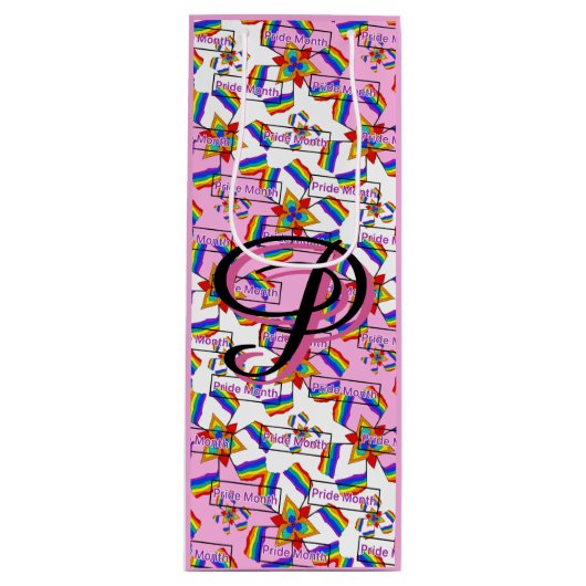 Regenboog Mandala Pride Monogram - Levendig Geomet Wijn Cadeautas (Voorkant)