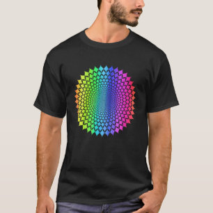 Regenboog Mandala Rozet Patroon Geometrie Yoga Vib T-shirt