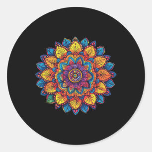 Regenboog Mandala Spirituele Geometrie Ronde Sticker